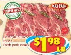 Savers Cost Plus Fresh pork steaks offer
