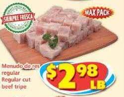 Savers Cost Plus Regular cut beef tripe offer