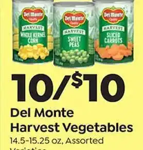 Save a Lot Del monte harvest vegetables offer