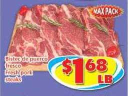 Savers Cost Plus Fresh pork steaks offer