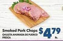 Vallarta Supermarkets Smoked pork chops offer