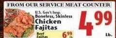 Butera Boneless, skinless chicken fajitas offer