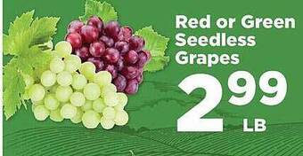 IGA Red or green seedless grapes offer