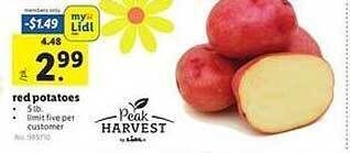 Lidl Red potatoes offer