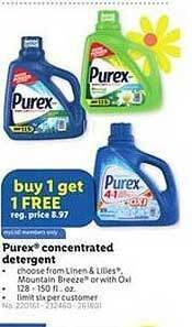 Lidl Purex concentrated detergent offer