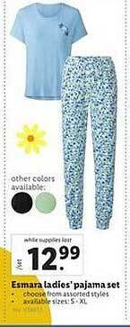 Lidl Esmara ladies' pajama set offer