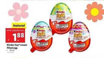 Lidl Kinder joy cream filled egg offer