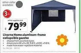 Lidl Livarno home aluminium-frame collapsible gazebo offer