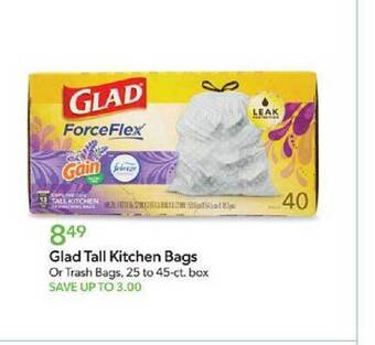 Publix Glad tall kitchen bags offer