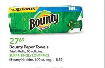 Publix Bounty paper towels offer