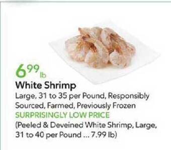 Publix White shrimp offer