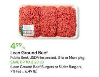 Publix Lean ground beef offer