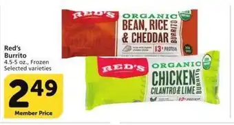 Vons Red's burrito frozen selected varieties offer