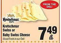 Sentry Kretschmar swiss or baby swiss cheese offer