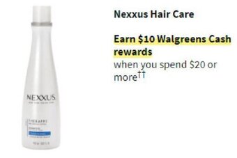 Walgreens Nexxus Hair Care offer