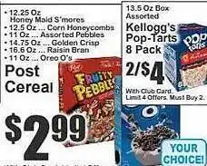 Food Universe Post cereal, kellogg's pop-tarts offer