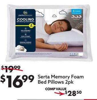 Big Lots Serta memory foam bed pillows 2pk offer