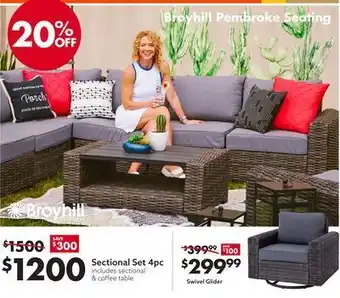 Big Lots Broyhill sectional set 4pc offer