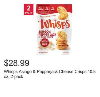 Costco Whisps asiago & pepperjack cheese crisps 10.8 oz, 2-pack offer