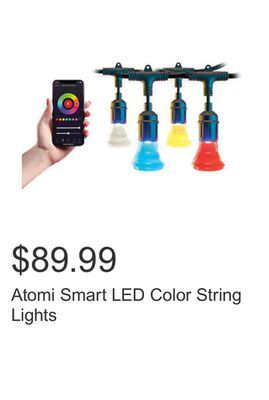 Costco Atomi smart led color string lights offer