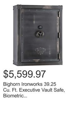 Costco Bighorn ironworks 39.25 cu. ft. executive vault safe, biometric lock, fire rated offer