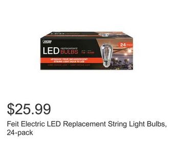Costco Feit electric led replacement string light bulbs, 24-pack offer