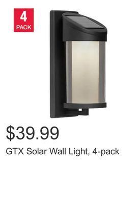 Costco Gtx solar wall light, 4-pack offer