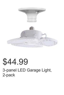 Costco 3-panel led garage light, 2-pack offer