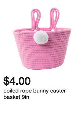 Five Below Coiled rope bunny easter basket 9in offer