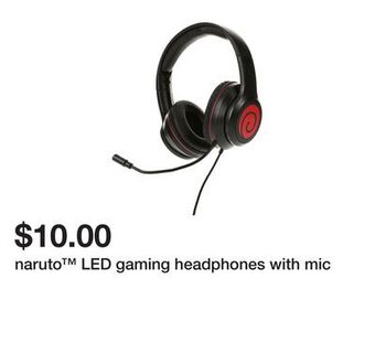 Five Below Naruto™ led gaming headphones with mic offer