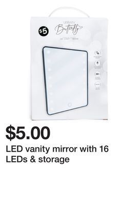 Five Below Led vanity mirror with 16 leds & storage offer