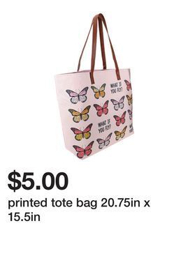 Five Below Printed tote bag 20.75in x 15.5in offer