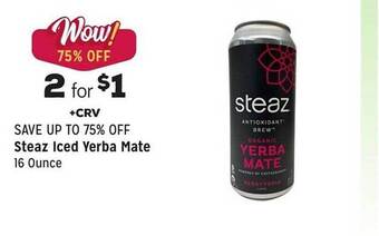 Grocery Outlet Steaz iced yerba mate offer