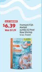 Aldi Fremont fish market jumbo ez peel raw shrimp offer