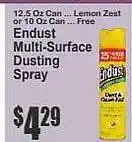 Food Universe Endust multi-surface dusting spray offer