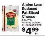 Foodtown supermarkets Alpine lace reduced fat sliced cheese offer