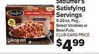 Foodtown supermarkets Stouffer's satisfying servings offer