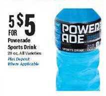 Big Y Powerade sports drink offer