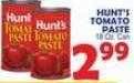 Bravo Supermarkets Hunt's tomato paste offer