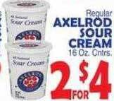 Bravo Supermarkets Axelrod sour cream offer