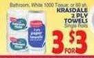 Bravo Supermarkets Krasdale 2 ply towels offer