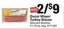 Giant Food Oscar mayer turkey bacon offer