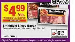 Giant Food Smithfield sliced bacon offer