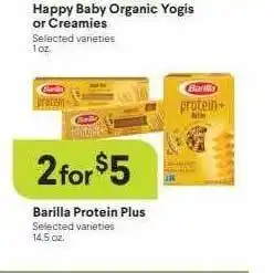 Bel Air Markets Happy baby organic yogis or creamies, barilla protein plus offer