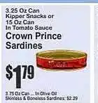 Food Universe Crown prince sardines offer