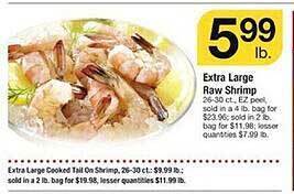 Safeway Extra large raw shrimp offer