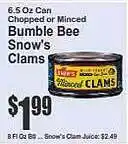 Food Universe Bumble bee snow's clams offer
