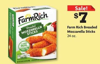Family Dollar Farm rich breaded mozzarella sticks offer
