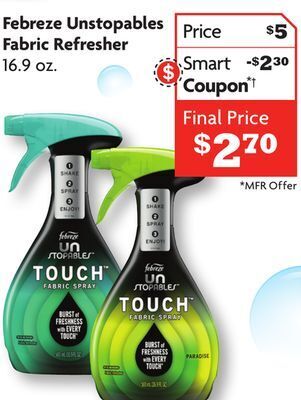Family Dollar Febreze unstopables fabric refresher offer