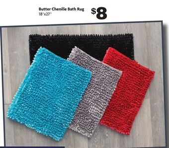 Family Dollar Butter chenille bath rug offer
